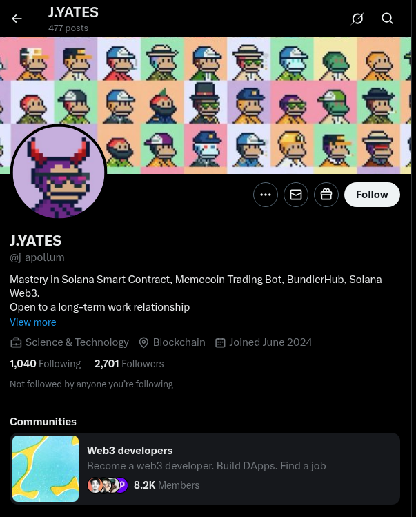 The apollotoday GitHub profile